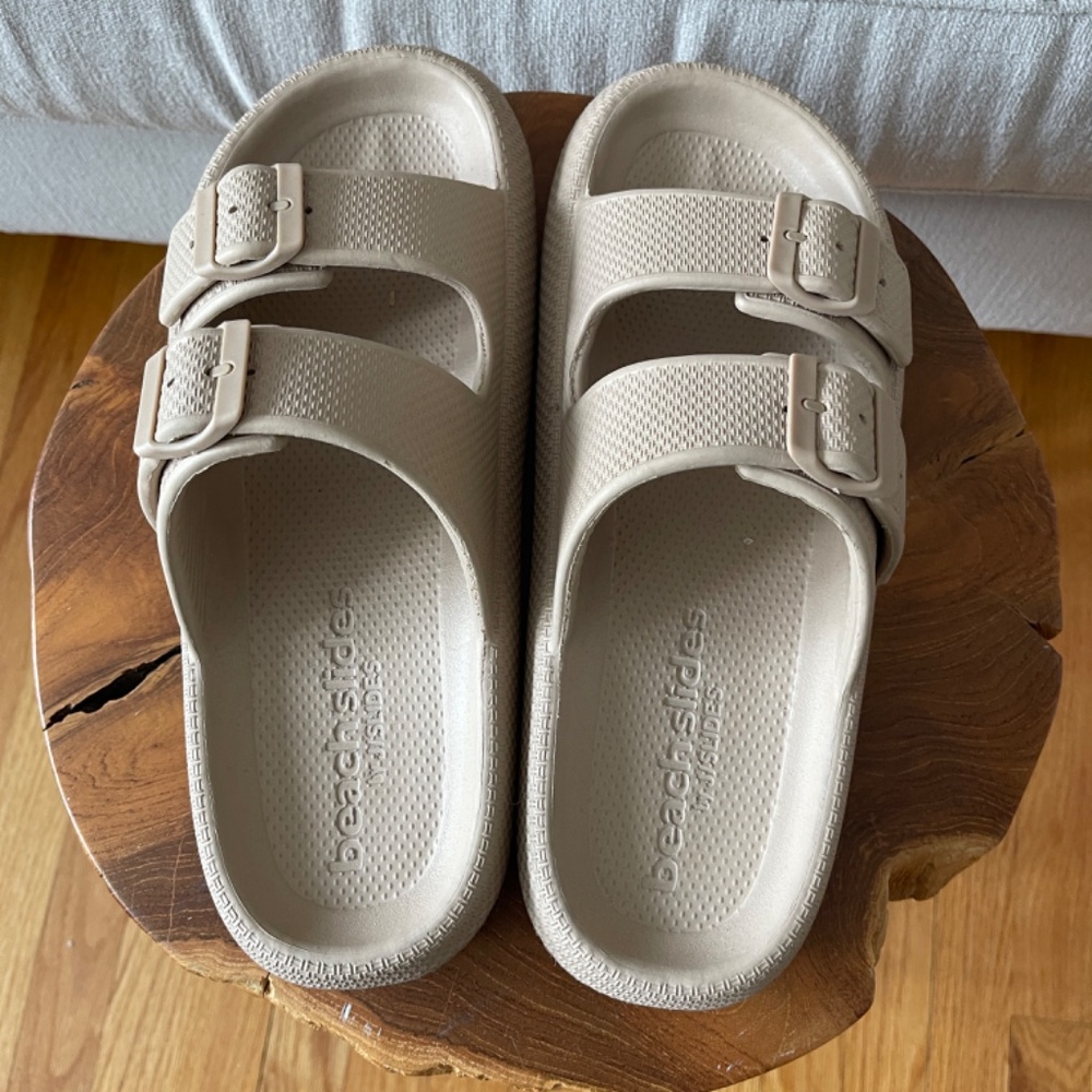 J-Slides So Cool Slides Socool Size 10 Tan Beige - image 3